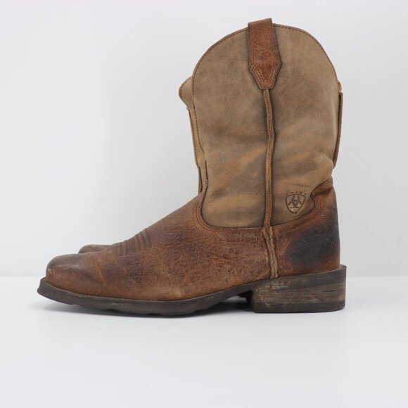 Ariat Rambler Boots Men\'s Size 9 EE Brown Leather Bomber Square Toe Wester Boots main image 5